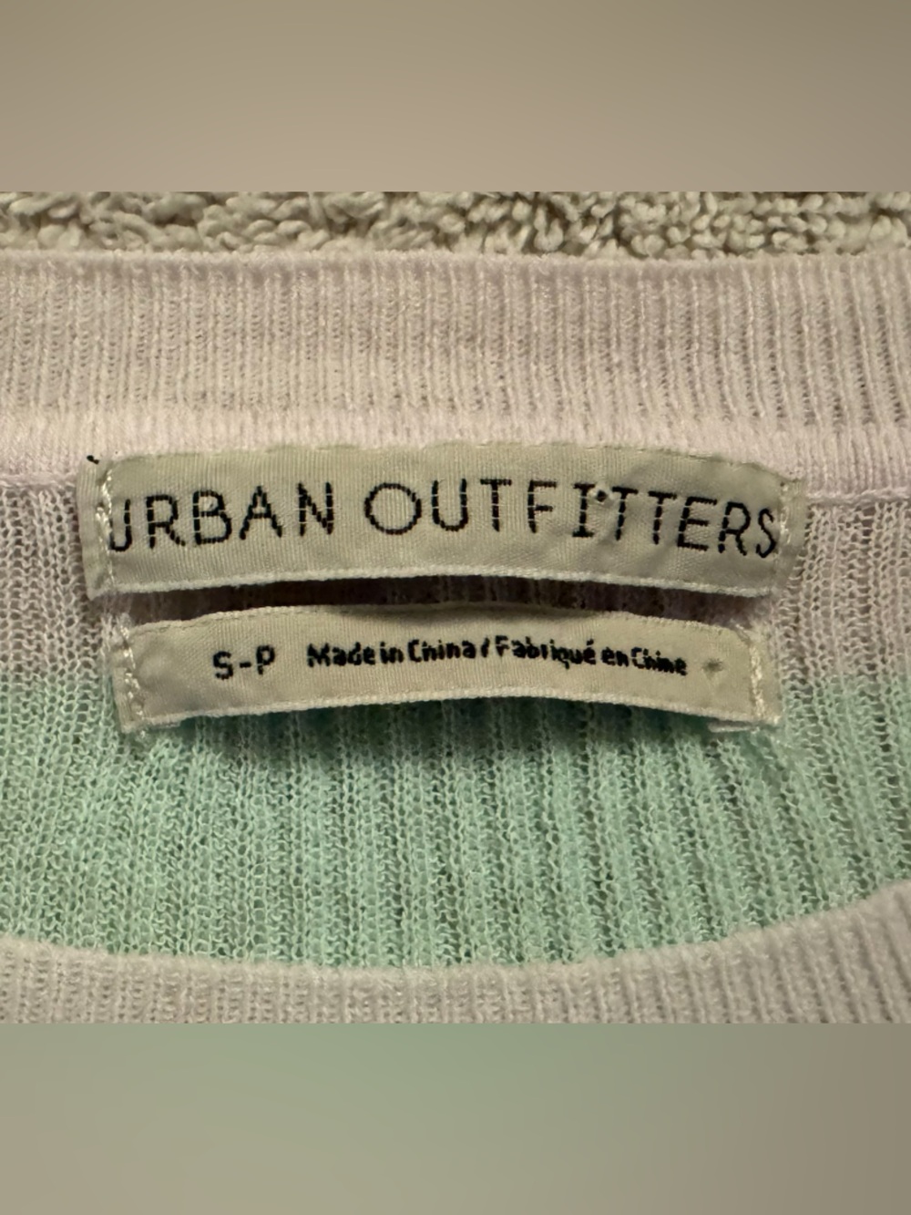 Urban Outfitters Mint and White Sheer Knit Top - Picture 6 of 6